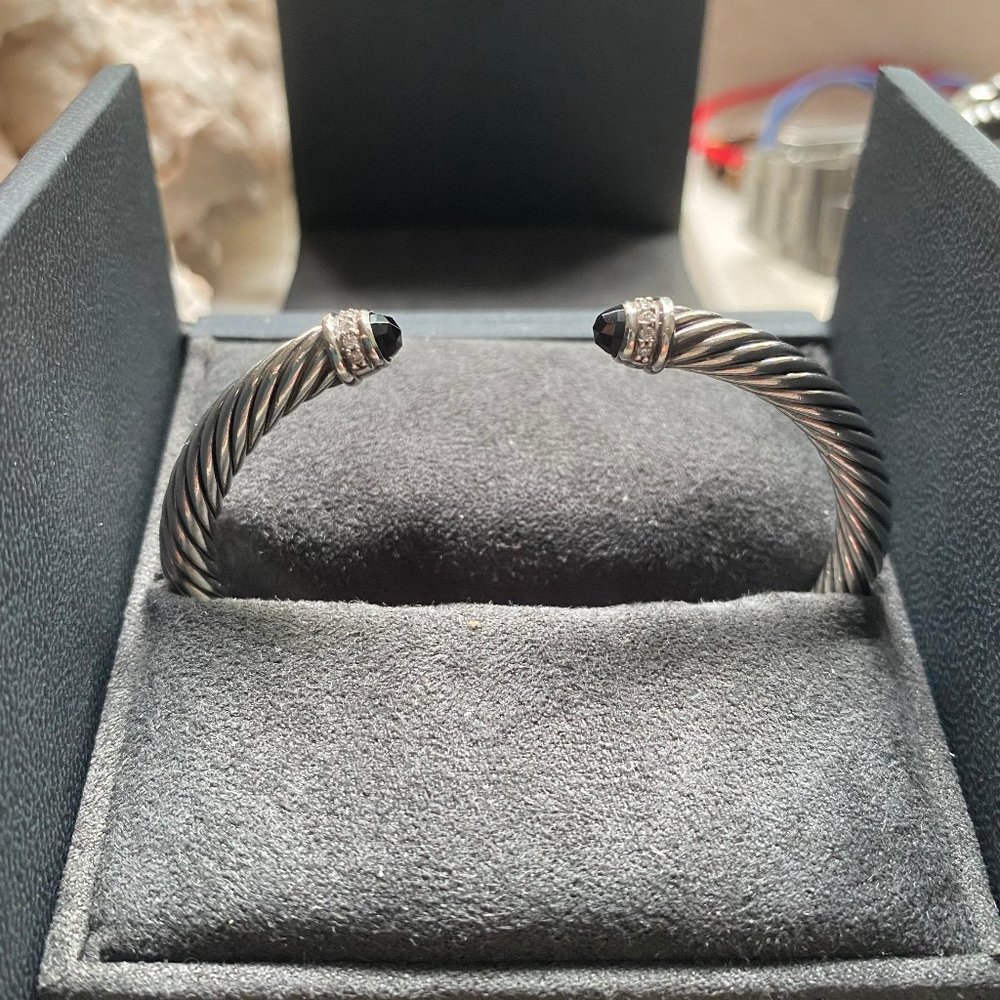 Cable Classic Bracelet with Black Onyx & Diamonds